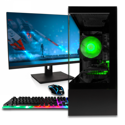 SAAV X1 Gaming PC - Intel Core i5 3.4GHz, 8GB RAM, GEFORCE GTX 750 2GB GDDR5 GPU, 512GB NVME SSD, WiFi 5, Win 10, 22 LCD