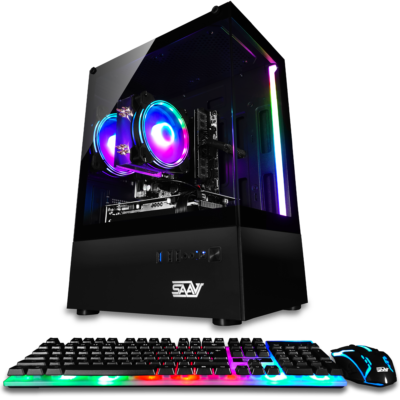 SAAV X1 Gaming PC - Intel Core i5 3.4GHz, 8GB RAM, NVIDIA GEFORCE GTX 750 2GB GDDR5 GPU, 512GB NVME SSD, WiFi 5, Win 10